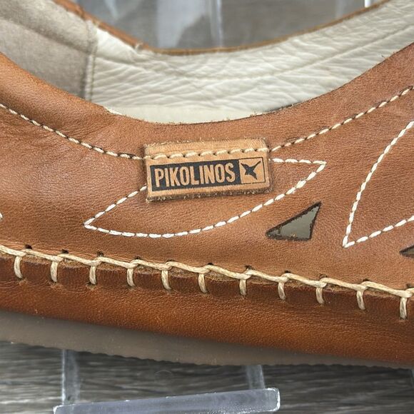 Pikolinos Jerez Women's Sz 7/EU 37 Tan Leather Floral Cutout Slip On Moccasins - Picture 12 of 12
